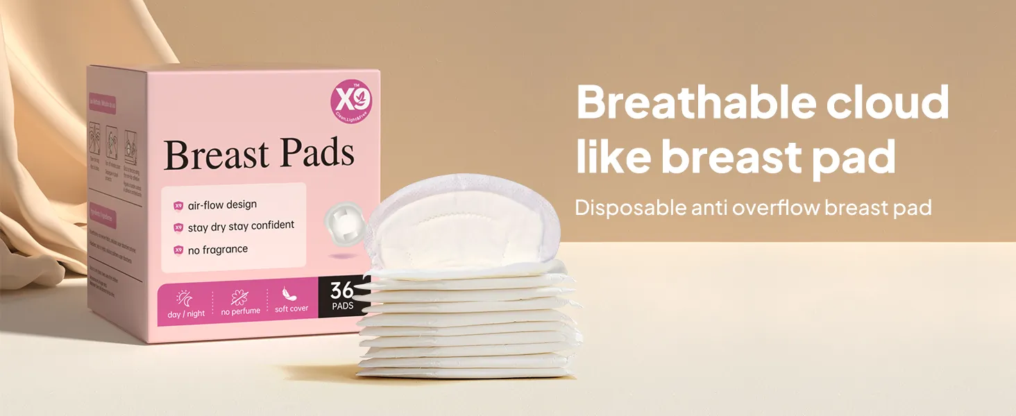 Breast pads box and stack, breathable design