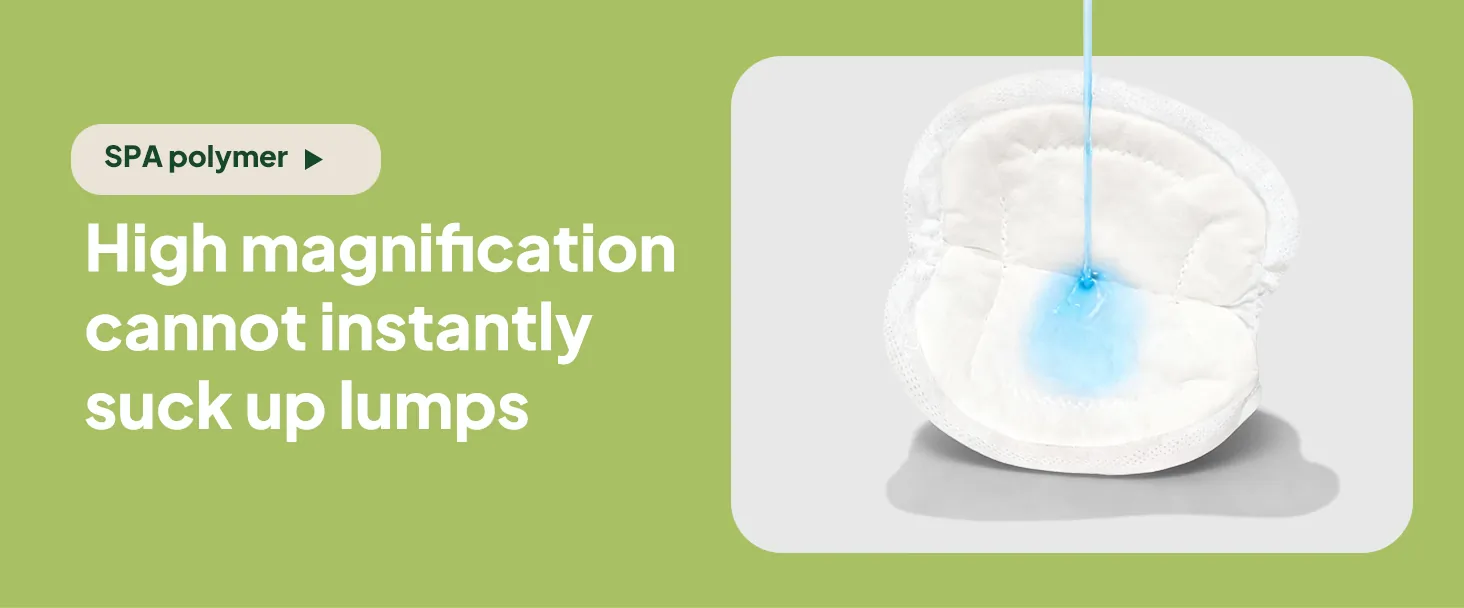 Breast pad absorbing liquid with SAP polymer core