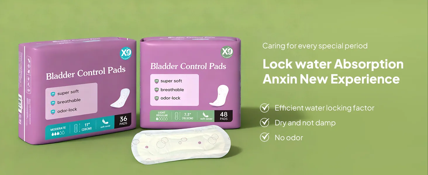Bladder control pads packs with soft breathable odor-lock pad