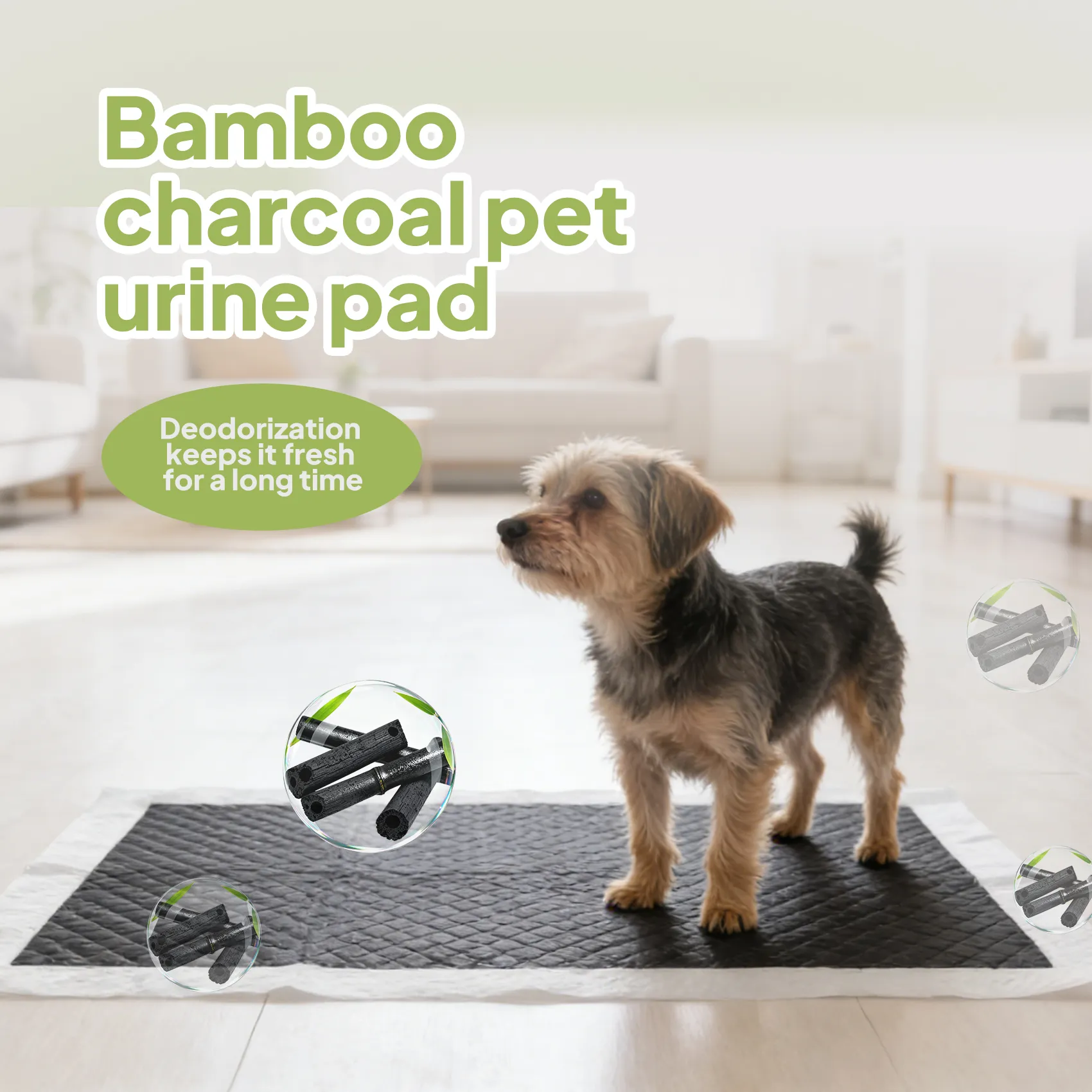 Activated charcoal underpads