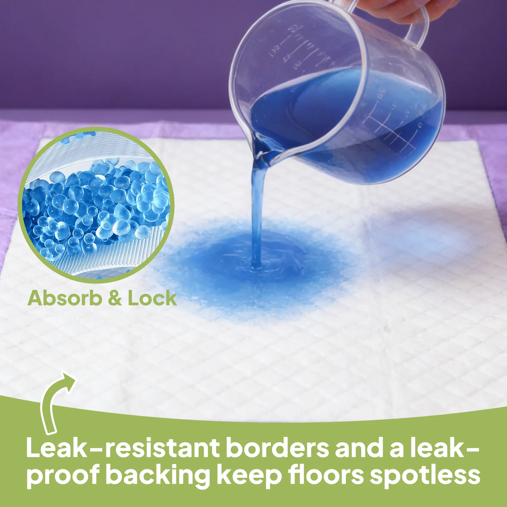 Lavender disposable underpads