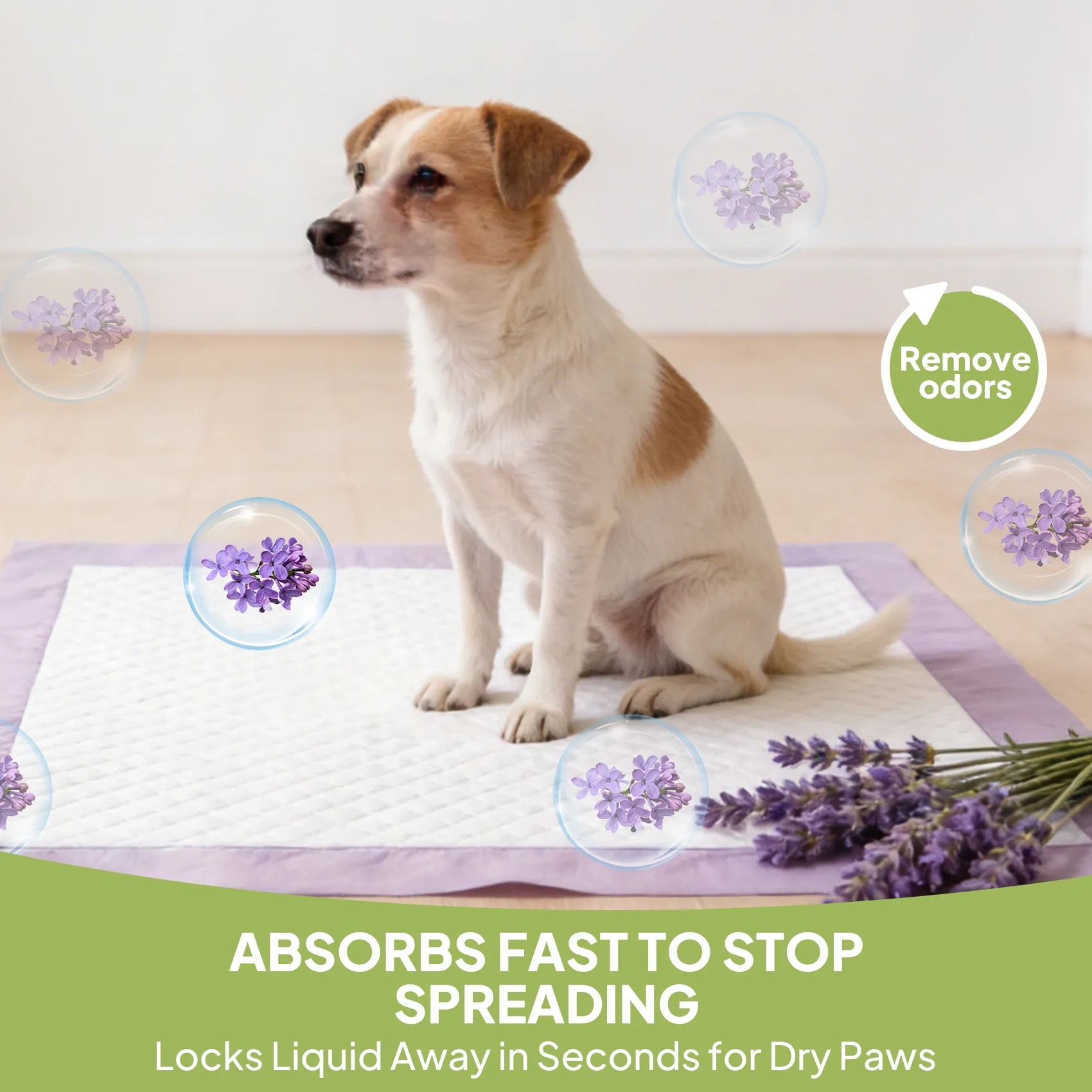 Lavender disposable underpads