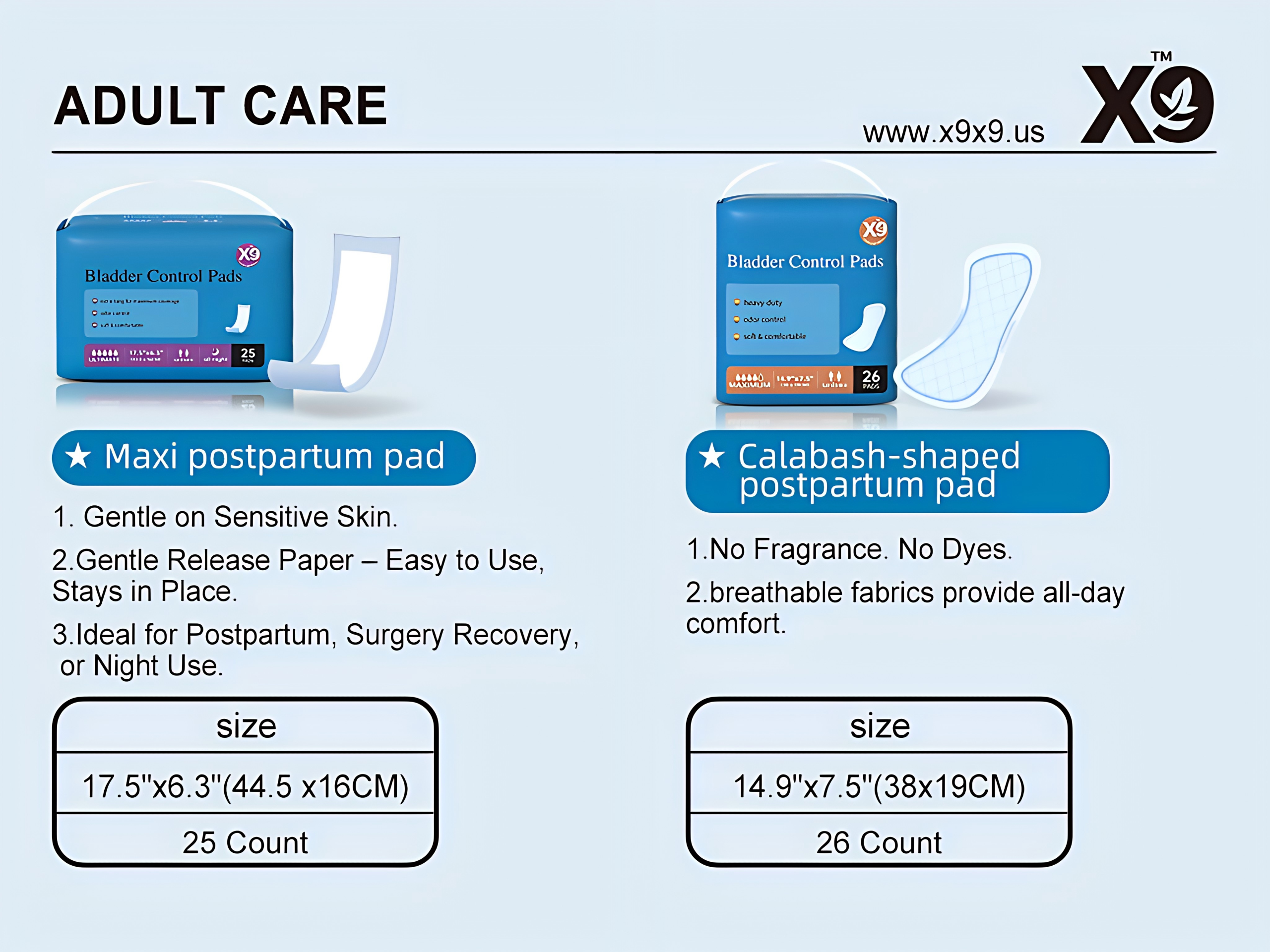 X9 Calabash Shaped Postpartum Maternity Pads